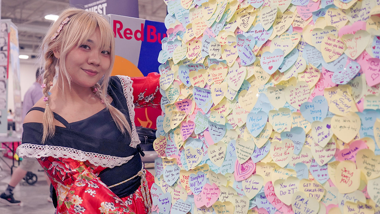 mural at anime north with a bunch of post-it notes